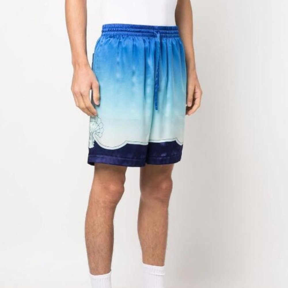 BNWT AW22 CASABLANCA GRADIENT EFFECT SILK SHORTS S